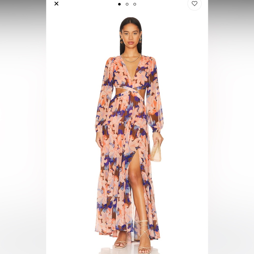 Lively Dress in Brown Coral Floral